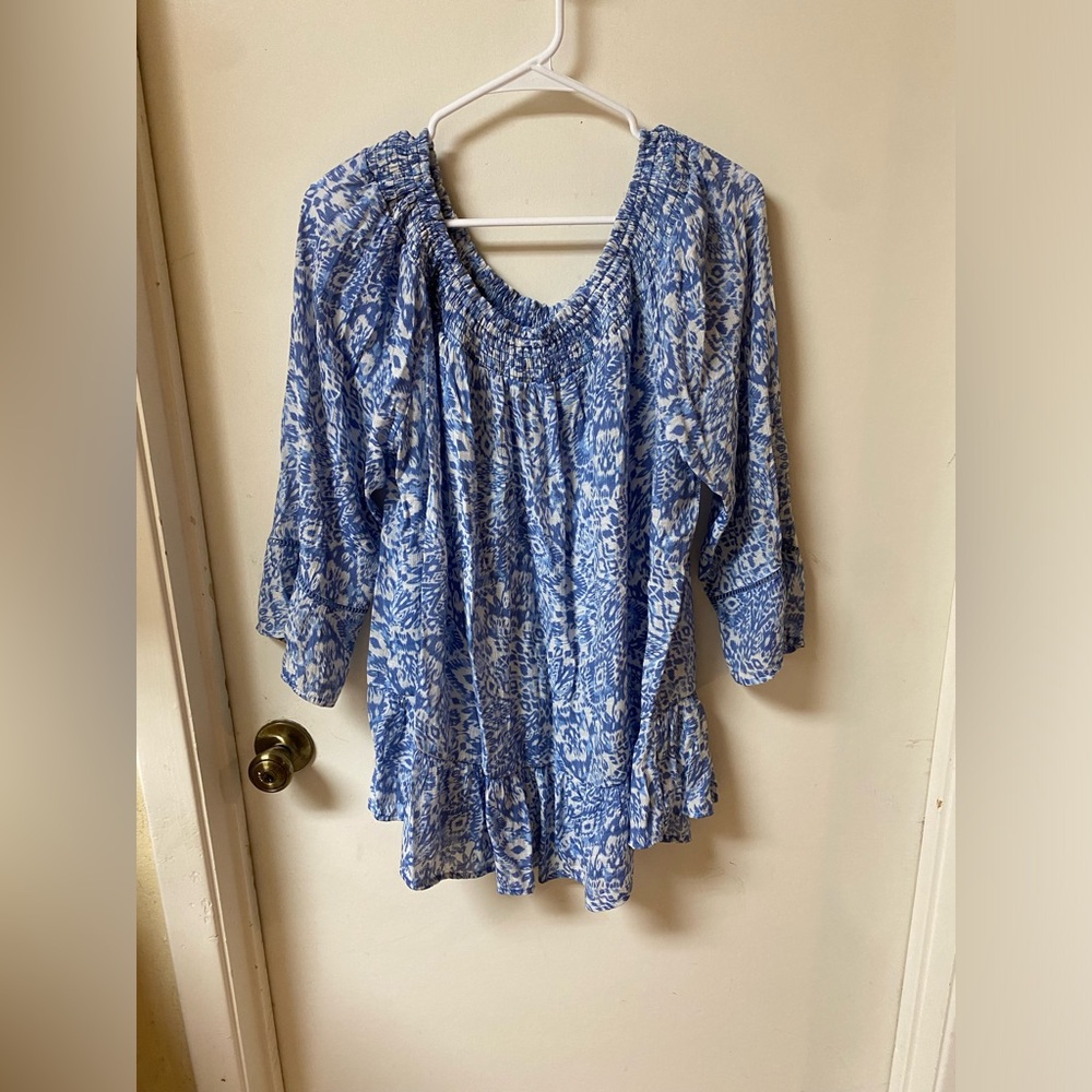 Robert Louis Blue Floral Women's Top